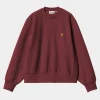 Carhartt WIP Sweats>W' American Script Sweatshirt Malbec