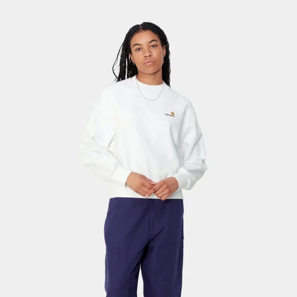 Carhartt WIP Sweats>W' American Script Sweatshirt White