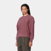 Carhartt WIP Sweats>W' American Script Sweatshirt Dusty Fuchsia