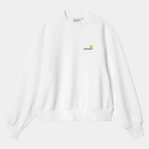 Carhartt WIP Sweats>W' American Script Sweatshirt White