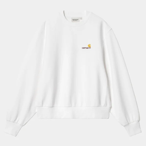 Carhartt WIP Sweats>W' American Script Sweatshirt White