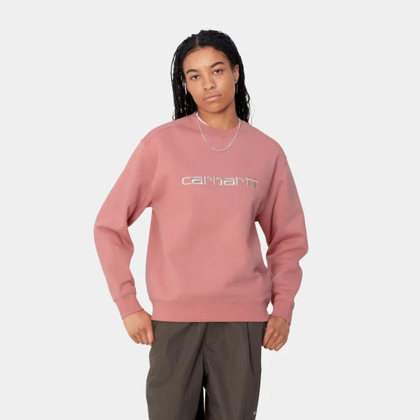 Carhartt WIP Sweats>W' Carhartt Sweatshirt Dusty Rose / Moonbeam