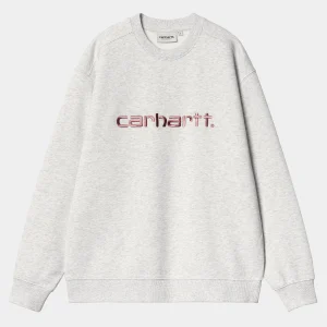 Carhartt WIP Sweats>W' Carhartt Sweatshirt Ash Heather / Dusty Rose