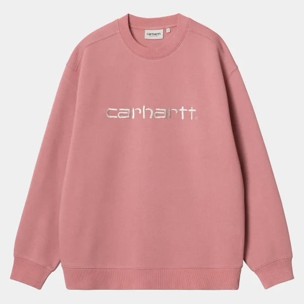 Carhartt WIP Sweats>W' Carhartt Sweatshirt Dusty Rose / Moonbeam