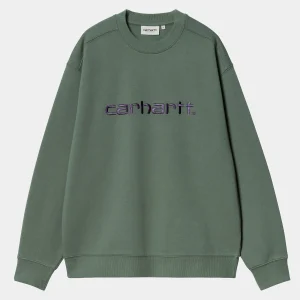 Carhartt WIP Sweats>W' Carhartt Sweatshirt Duck Green / Aura