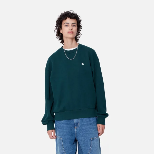 Carhartt WIP Sweats>W' Casey Sweatshirt Duck Blue / Silver