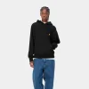 Carhartt WIP Sweats>W' Hooded American Script Sweatshirt Black