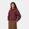 Carhartt WIP Sweats>W' Hooded American Script Sweatshirt Malbec