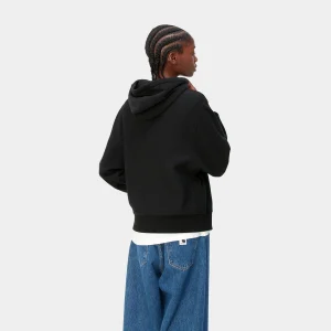 Carhartt WIP Sweats>W' Hooded American Script Sweatshirt Black