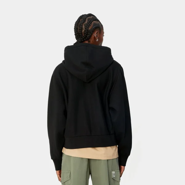 Carhartt WIP Sweats>W' Hooded American Script Jacket Black