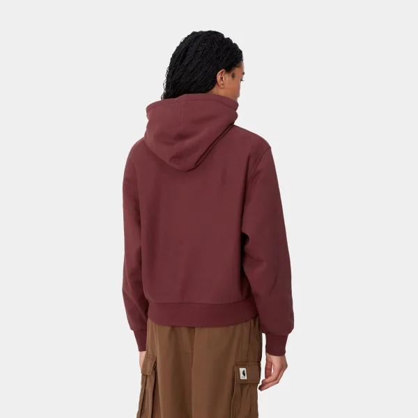 Carhartt WIP Sweats>W' Hooded American Script Sweatshirt Malbec