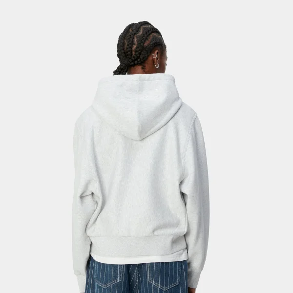 Carhartt WIP Sweats>W' Hooded American Script Jacket Ash Heather