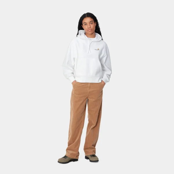 Carhartt WIP Sweats>W' Hooded American Script Sweatshirt White