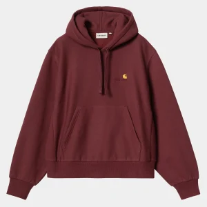 Carhartt WIP Sweats>W' Hooded American Script Sweatshirt Malbec