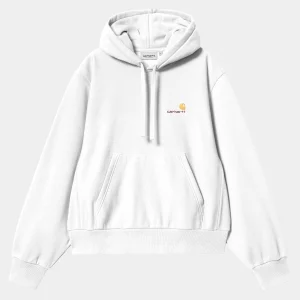 Carhartt WIP Sweats>W' Hooded American Script Sweatshirt White