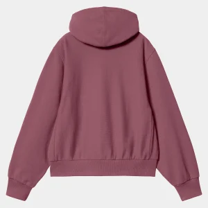 Carhartt WIP Sweats>W' Hooded American Script Sweatshirt Dusty Fuchsia