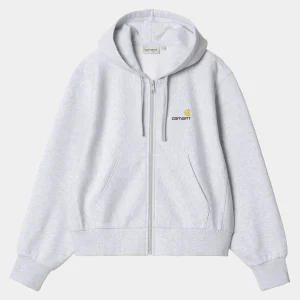 Carhartt WIP Sweats>W' Hooded American Script Jacket Ash Heather