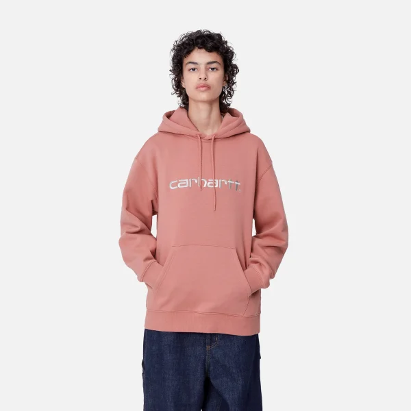 Carhartt WIP Sweats>W' Hooded Carhartt Sweatshirt Dusty Rose / Moonbeam