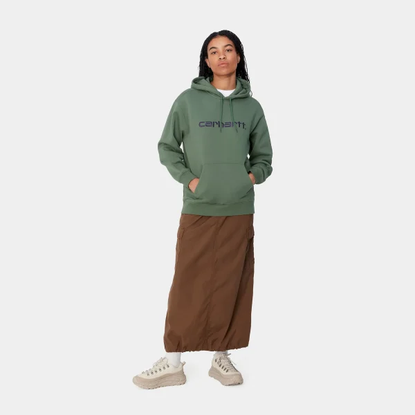 Carhartt WIP Sweats>W' Hooded Carhartt Sweatshirt Duck Green / Aura