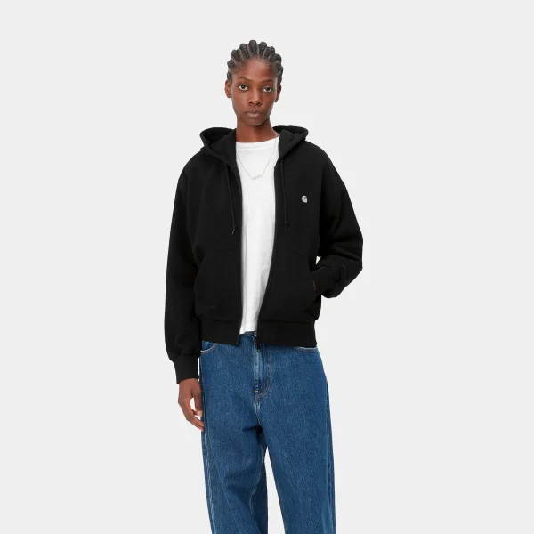 Carhartt WIP Sweats>W' Hooded Casey Jacket Black / Silver