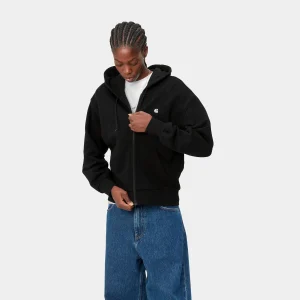 Carhartt WIP Sweats>W' Hooded Casey Jacket Black / Silver