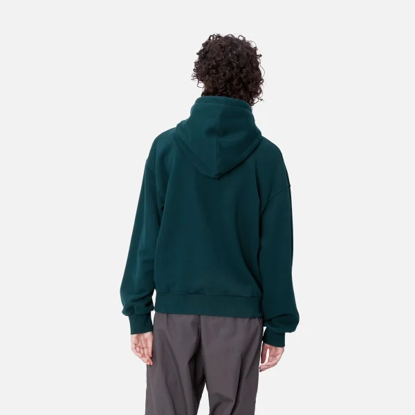 Carhartt WIP Sweats>W' Hooded Casey Sweatshirt Duck Blue / Silver