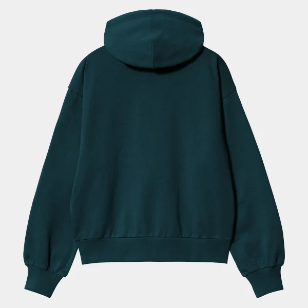 Carhartt WIP Sweats>W' Hooded Casey Sweatshirt Duck Blue / Silver