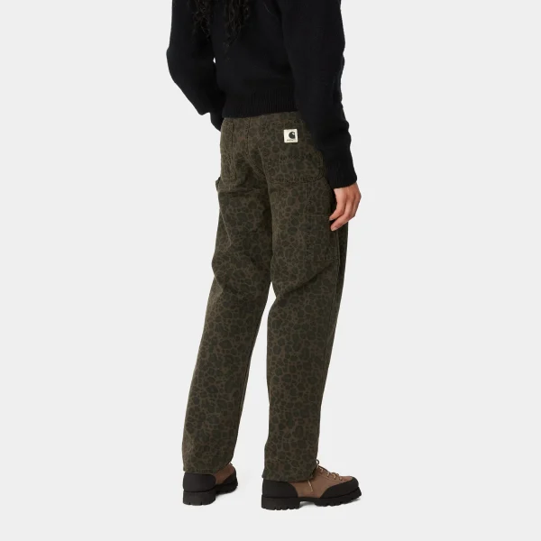 Carhartt WIP Hosen>W' Leo Pierce Pant Straight Camo Leo, Tamarind / Office Green