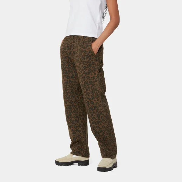 Carhartt WIP Hosen>W' Leo Pierce Pant Straight Camo Leo, Tamarind / Tamarind