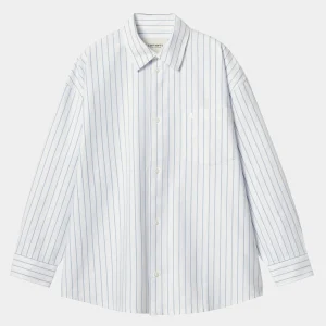 Carhartt WIP Hemden>W' L/S Dowlen Shirt Dowlen Stripe, White / White