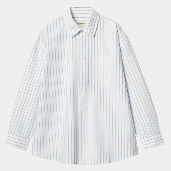 Carhartt WIP Hemden>W' L/S Dowlen Shirt Dowlen Stripe, White / White