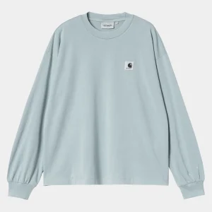 Carhartt WIP T-Shirts>W' L/S Nelson T-Shirt Dusty Ice