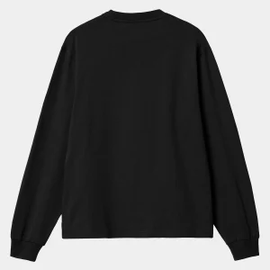 Carhartt WIP T-Shirts>W' L/S Pocket T-Shirt Black