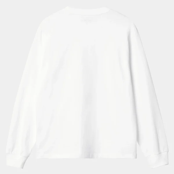 Carhartt WIP T-Shirts>W' L/S Pocket T-Shirt White