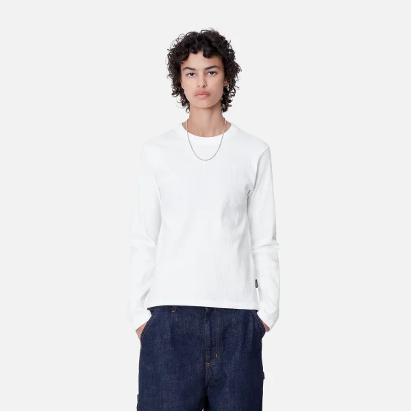 Carhartt WIP T-Shirts>W' L/S Serena T-Shirt White