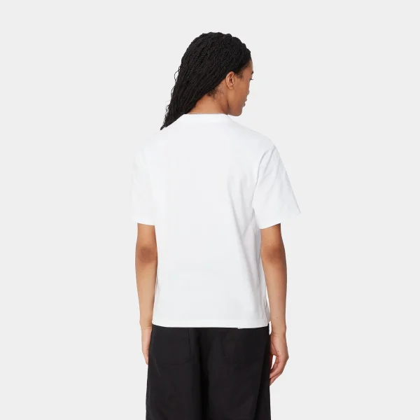 Carhartt WIP T-Shirts>W' S/S Ablaze T-Shirt White / Black