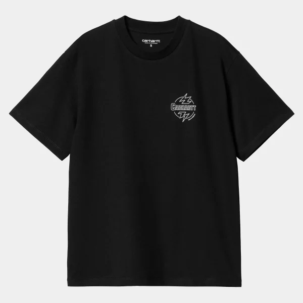 Carhartt WIP T-Shirts>W' S/S Ablaze T-Shirt Black / White