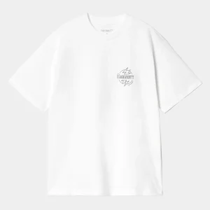 Carhartt WIP T-Shirts>W' S/S Ablaze T-Shirt White / Black