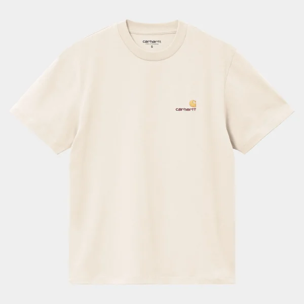 Carhartt WIP T-Shirts>W' S/S American Script T-Shirt Moonbeam