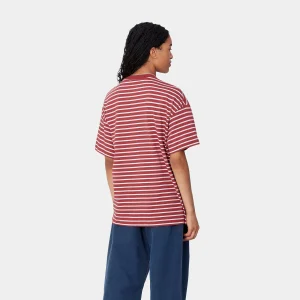 Carhartt WIP T-Shirts>W' S/S Bryna T-Shirt Bryna Stripe, Tuscany / White