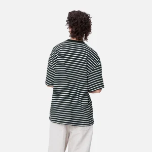 Carhartt WIP T-Shirts>W' S/S Bryna T-Shirt Bryna Stripe, Black / White