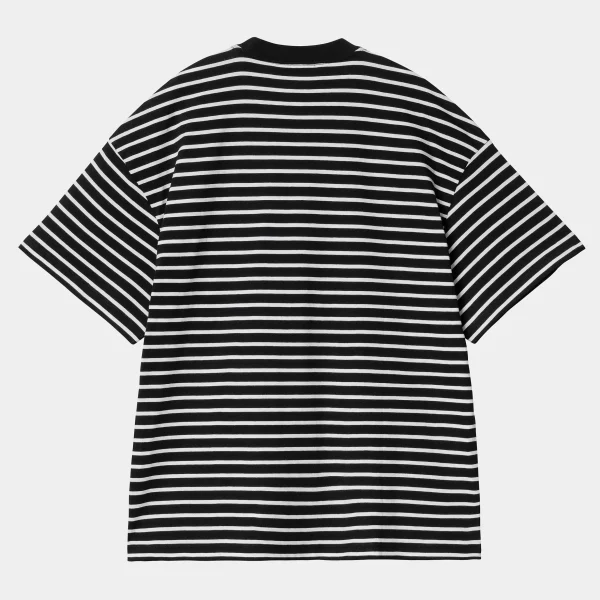 Carhartt WIP T-Shirts>W' S/S Bryna T-Shirt Bryna Stripe, Black / White