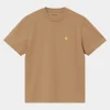 Carhartt WIP T-Shirts>W' S/S Chase T-Shirt Peanut / Gold