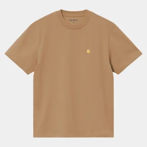 Carhartt WIP T-Shirts>W' S/S Chase T-Shirt Peanut / Gold