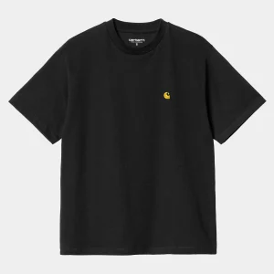 Carhartt WIP T-Shirts>W' S/S Chase T-Shirt Black / Gold