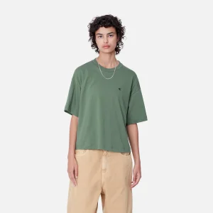 Carhartt WIP T-Shirts>W' S/S Chester T-Shirt Duck Green