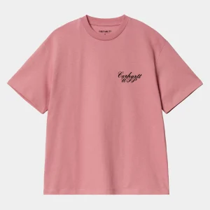 Carhartt WIP T-Shirts>W' S/S Exchange T-Shirt Dusty Rose / Black