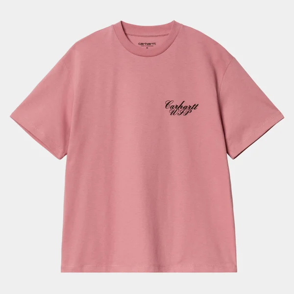 Carhartt WIP T-Shirts>W' S/S Exchange T-Shirt Dusty Rose / Black