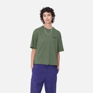 Carhartt WIP T-Shirts>W' S/S Fold Leo T-Shirt Duck Green