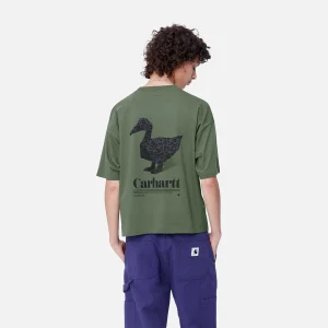 Carhartt WIP T-Shirts>W' S/S Fold Leo T-Shirt Duck Green